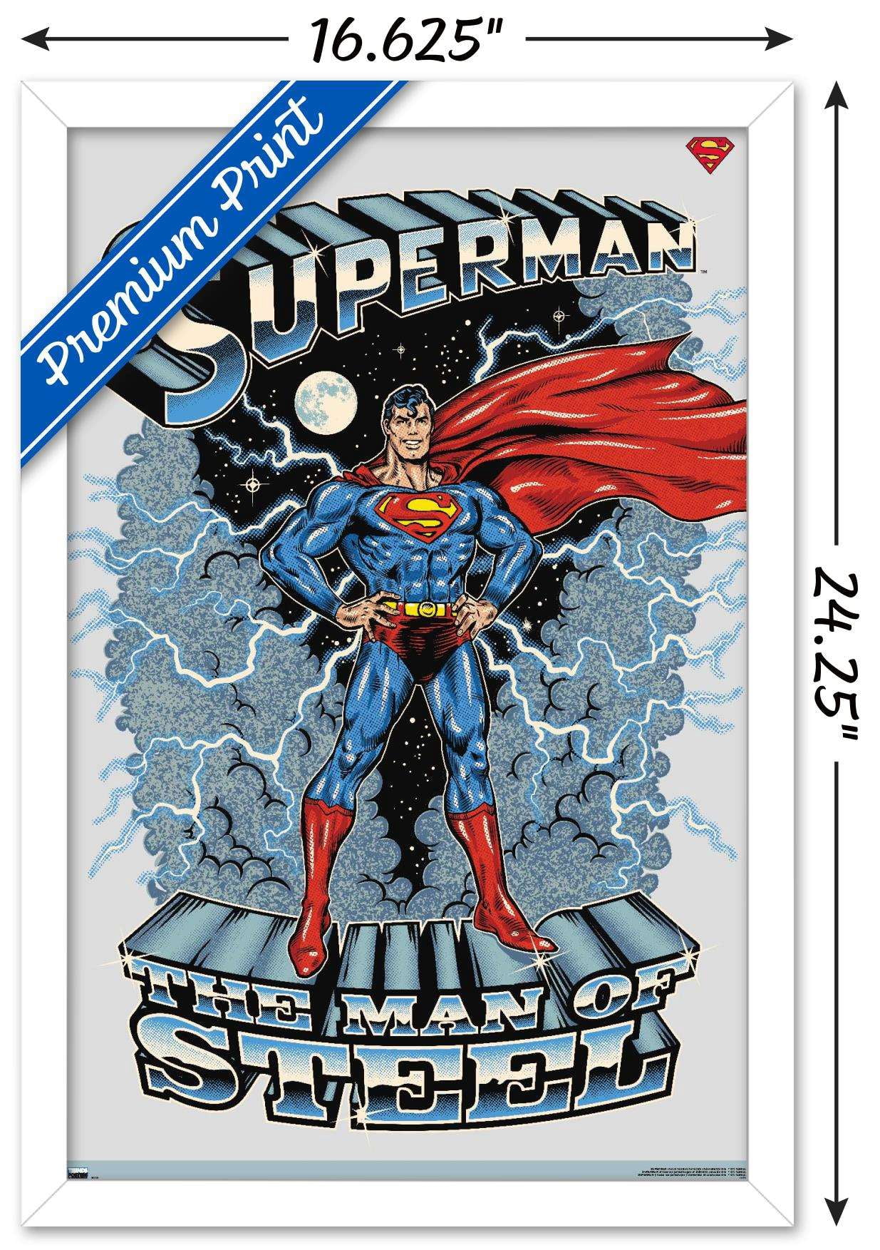 DC Comics Superman - The Man of Steel Wall Poster, 14.725" x 22.375", Framed