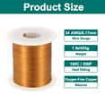 thumbnail image 2 of 34 AWG Magnet Wire, 34 Gauge Enameled Copper Wire, 1 Lb Magnetic Coil Wire for Transformer, Motor, Electric, 180C(356F), 2 of 5