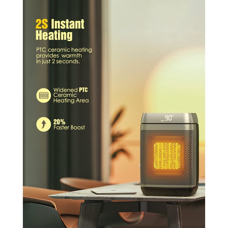 Aoresac Space Heater, Portable Electric Heater with 70°Oscillation, 1500W  with Oscillation and thermostat, for Indoor Use, Small Heater for Office  Home - Walmart.com