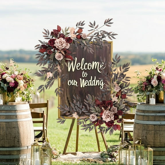 Gmogad Bridal Arch Flowers Decor - Fake Floral Arrangement for Wedding Chair Back Table Setting - Indoor Outdoor Ceremony Photo Booth Backdrop