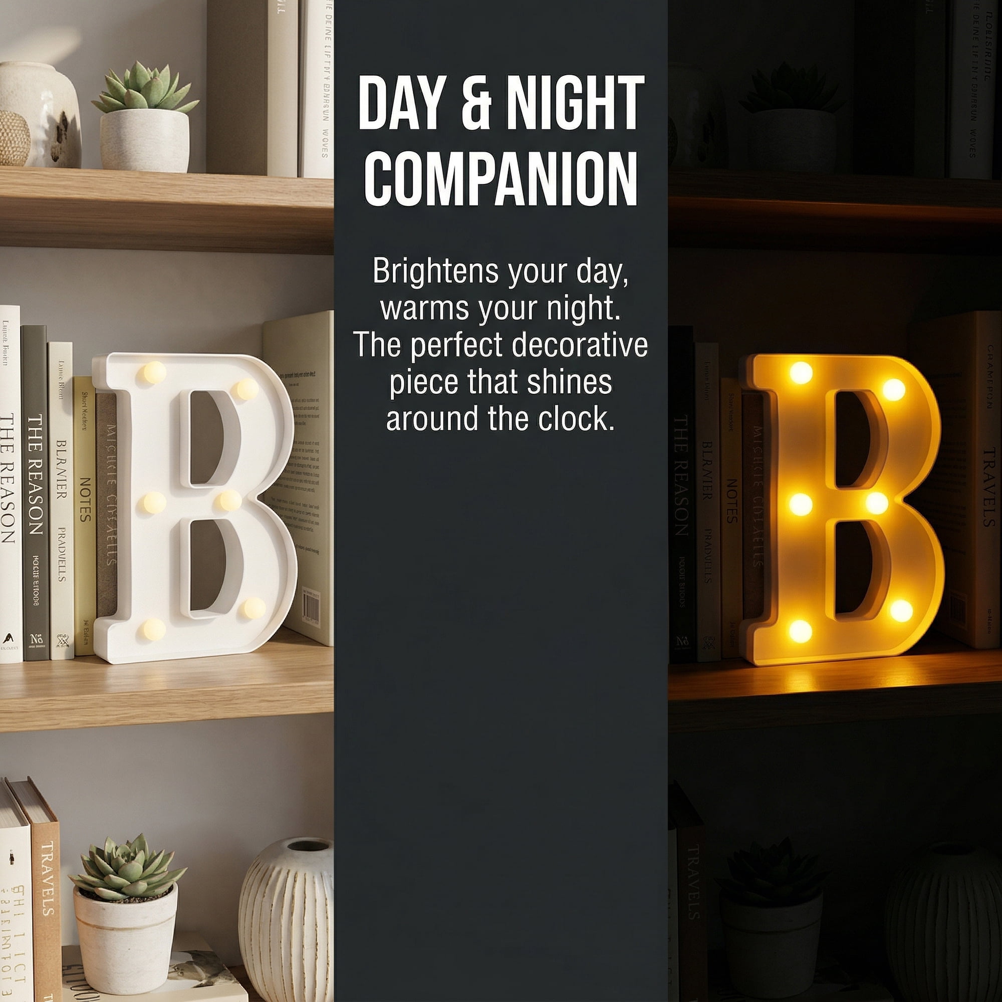 Unique Bargains Marquee Letters With Lights LED Light Up Signs Letter B 5.5"L x 1.3"W x 8.1"H