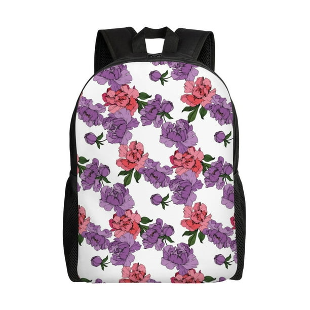 Fotbe Peonies Mochila de Viaje para Laptop, Mochila Ejecutiva Delgada y Resistente 15.6"
