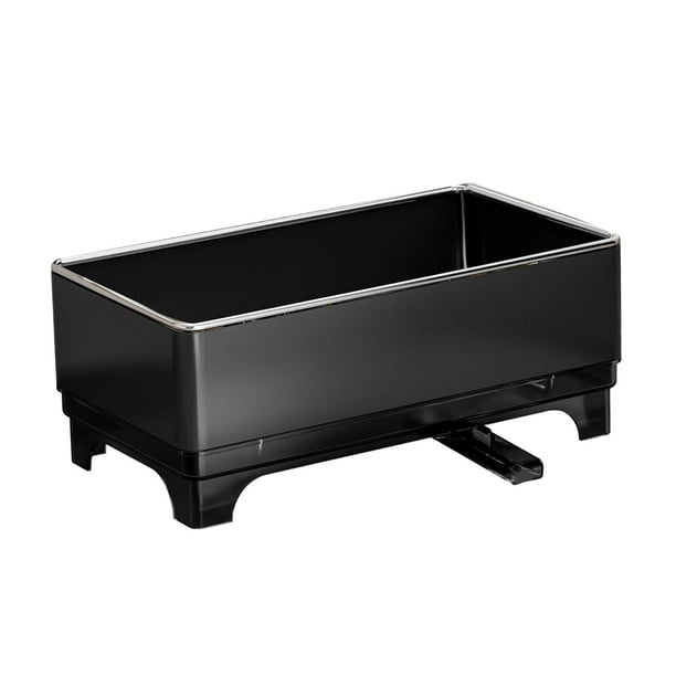 Organizador de fregadero de cocina, ahorra espacio, soporte para trapos de cocina, autodrenante, acero inoxidable negro
