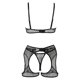 thumbnail image 3 of Gibobby Conjuntos de bragas de encaje Lencería de Mujer de Encaje Sexy Mesh de Dormir Boudoir Outfits Lingerie Plus Size Body Lencería Conjunto De Lencería Sexy(Negro, G), 3 of 5