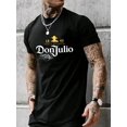 thumbnail image 1 of T-Shirt Imprimé DonJulio Tequila Reserva pour Hommes, Col Rond Décontracté à Manches Courtes, Tissu Tricoté 100 % Polyester, Légèrement Extensible, Haut de Mode d'Été, Coupe Régulière - 180gsm Fête des Pères, Fête des Mères, Nouveau, 1 of 6