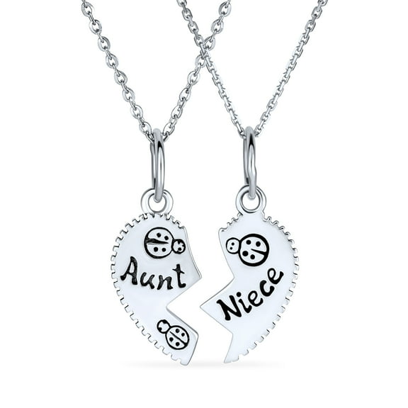 Bling Jewelry Womens 2 PCS Best Friend Aunt Niece Heart Puzzle Pendant Necklace