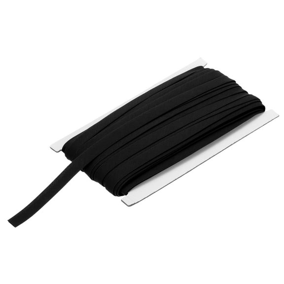 2/5 Inch Double Fold Bias Tape Polyester Continuous Bulk Bias Tape for Sewing,Seaming (Black 25 Yards)