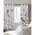 thumbnail image 3 of Butterfly Flower Blackout Curtains 54 Inches Long for Bedroom, Cotton Rustic Watercolor Leaf Floral Thermal Insulated Room Darkening Black Out Window Curtain Panels Grommet Drapes for Living Room, 3 of 8