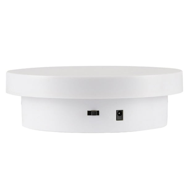 Soporte giratorio de exhibición, soporte expositor, plato giratorio eléctrico USB, mesa giratoria eléctrica para fotografía, modelo coleccionable Blanco 14cm