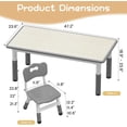 thumbnail image 4 of Adjustable height niños mesa y chair set con superficie con grafiti-47.2 x 23.6 x 18.9 pulgadas 4 sillas bpa-free non-slip feet ages 2-10 gray ideal playroom classroom y home, 4 of 7