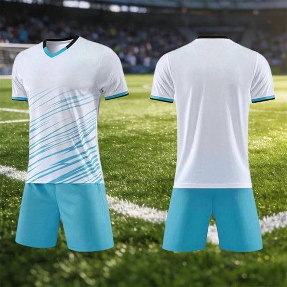 ATOGUTA Boy Seasonal Outfits Short Sleeve T-shirt Top Shorts Set Kids Summer Play Ball Clothes Size 5T-15, White