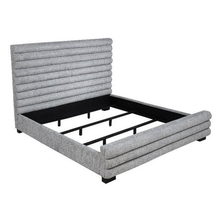 Patricia 58-inch Boucle Upholstered Eastern King Bed Grey