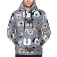 thumbnail image 2 of Bingfone Cute Dog Faces Men's Drawstring Hoodie Long Sleeve Pocket Sweatshirts-4X-Large, 2 of 6