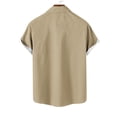 thumbnail image 4 of Blusa y camisa de manga corta con cuello vuelto para hombre, estilo casual, con cuello estampado, manga corta, botones, moda, cárdigan con bolsillo, blusa de poliéster para hombre, 4 of 4