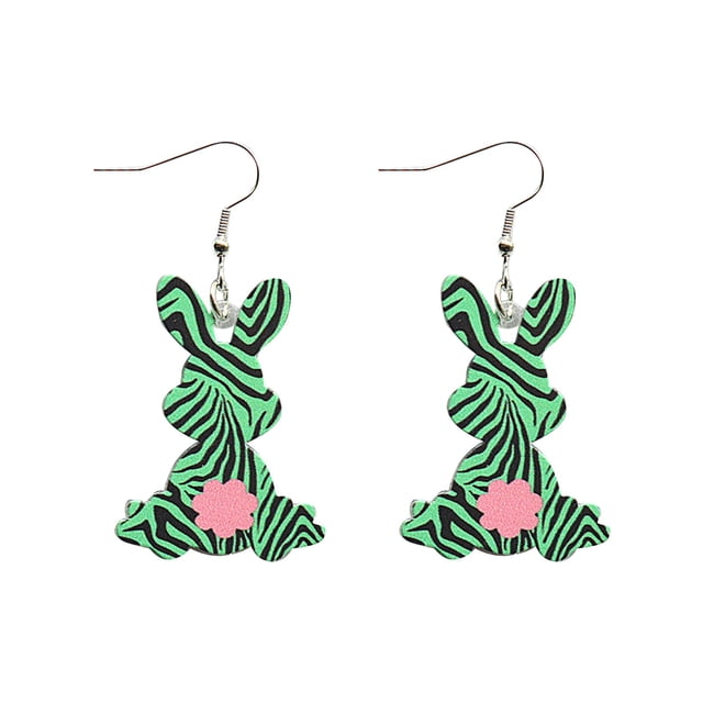 Hearth & Gear Easter Earrings Cartoon Cute Rabbit Acrylic Sheet Double Printing Earrings Women's Earrings Valentines Day Earrings for Women Ear Ringing Jewelry for Women Jewelry Raffia Earrings