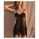 thumbnail image 4 of Conjunto de lencería para mujer con cierre frontal, cuello en V, correa de espagueti, malla transparente con ribete de encaje, camisón sin espalda, ropa de dormir, 4 of 8