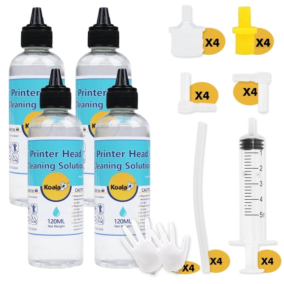 Koala Print Head Cleaner, 480ML Printer Head Cleaning Kit  for Inkjet Printers Epsn / H P / Canon / Brother , Sublimation Printers, DTF Printers ,Unblock Nozzles , Printer Head Solutions Flush