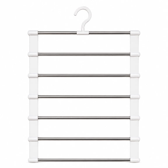 RUDLDA 6-Tier Cloud Ladder Pants Hanger, Vertical Organizer Holds 12 Pants & Leggings, Saves 80% Closet Space,Organizers for Apartment & Small Wardrobe, Dorm Room Essentials