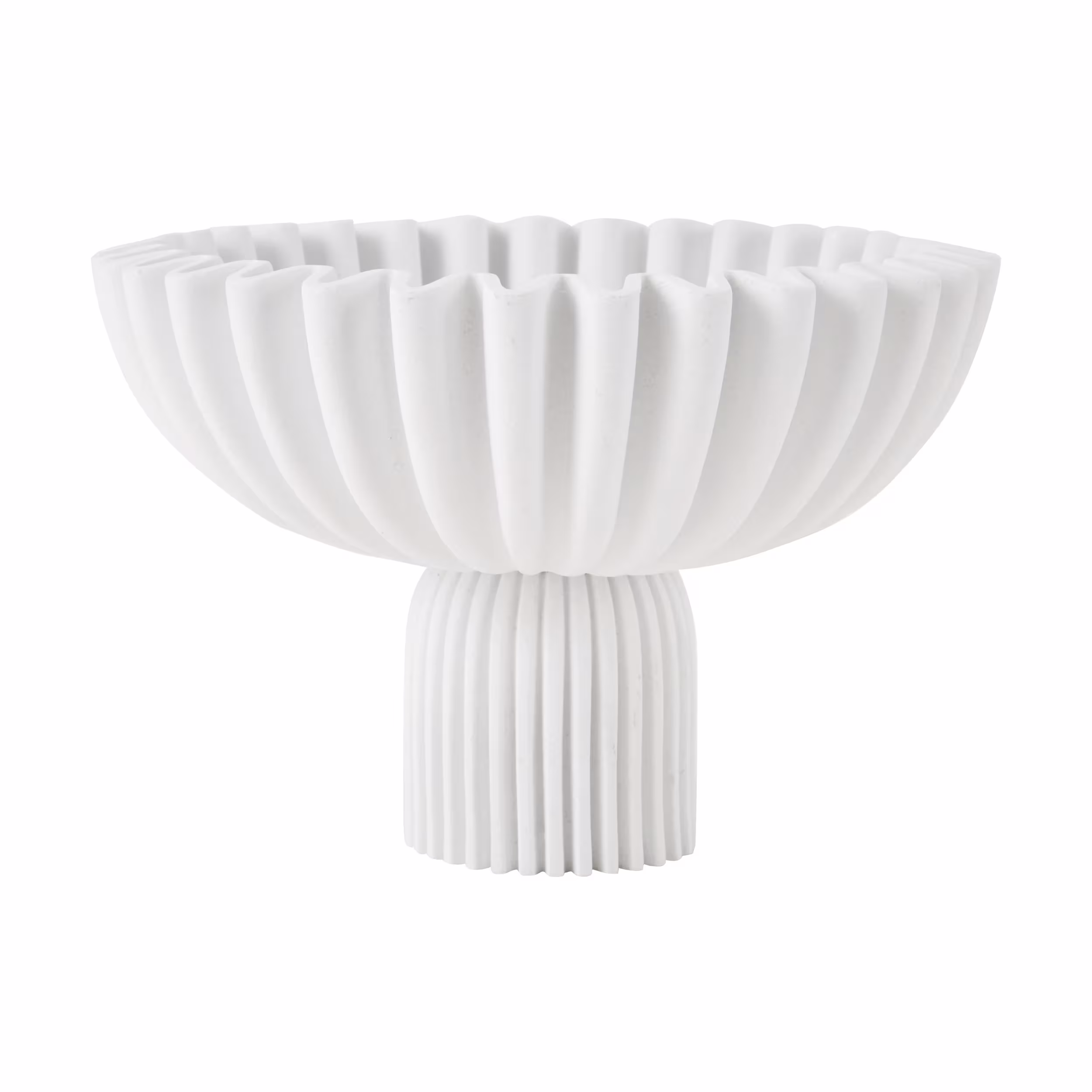 thumbnail image 1 of Anko Pleated Decor White Bowl, 1 of 5