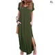 thumbnail image 3 of Sonducket Vestido de mujer con cuello en V Abertura Vestido largo Chica Ropa de manga corta Vestidos Verde XL, 3 of 4