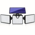 thumbnail image 1 of 1pc/2pcs LED Solar Motion Sensor Wall Lights, Outdoor Solar Garden Lights With 3 Adjustable Heads, Security LED Flood Light, Solar Lights For Outside 230LED 2200LM, 1 of 5