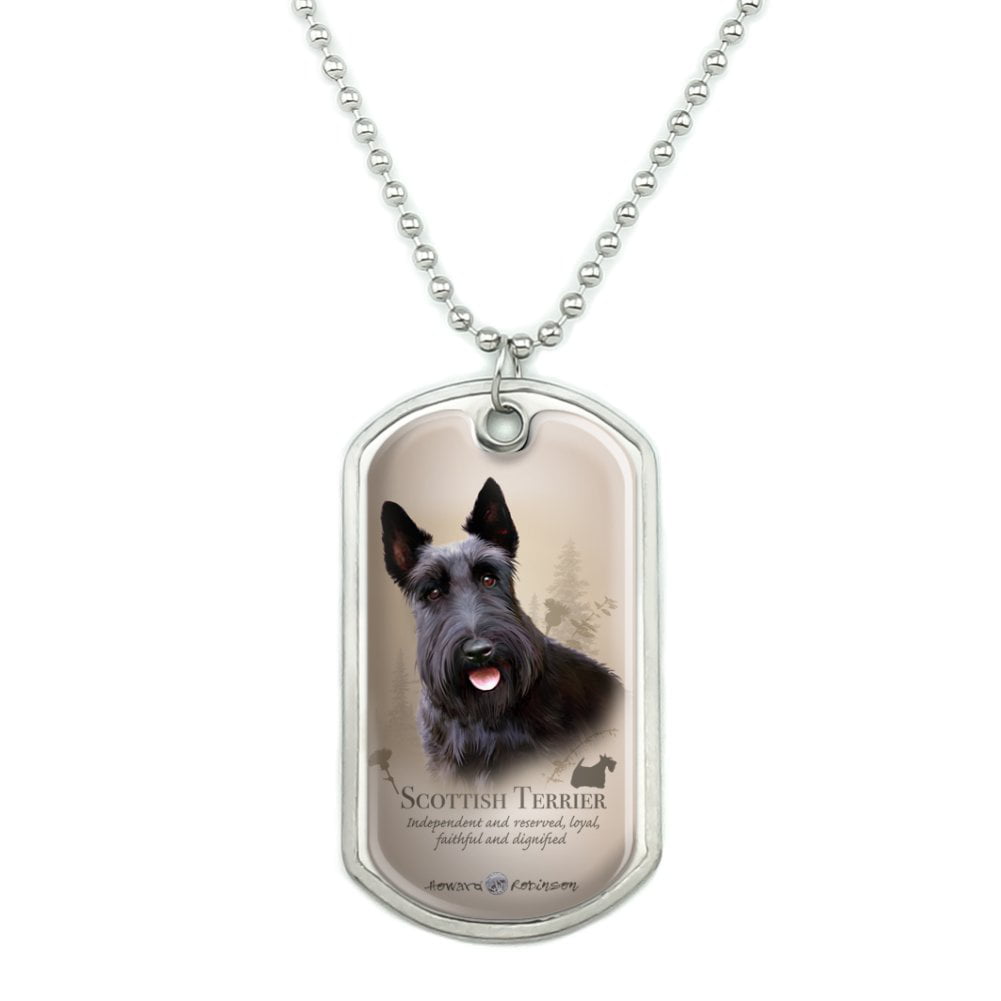 Silver Plated Necklace with Black Enamel Scottie Dog Rhinestone Eye Charm 