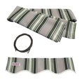 thumbnail image 2 of ALEKO Rétractable Maison Patio 10x8 Pieds Auvent Cadre Noir, Multi Rayé Couleur Verte, 2 of 7