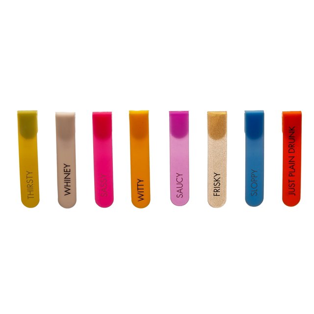 Capabunga GW40 Verre Réutilisable Identifiants en Silicone Sans Pied avec Slogans, Revendiquez Votre Verre avec Style et Humour, Collection de Couleurs Vives Assorties
