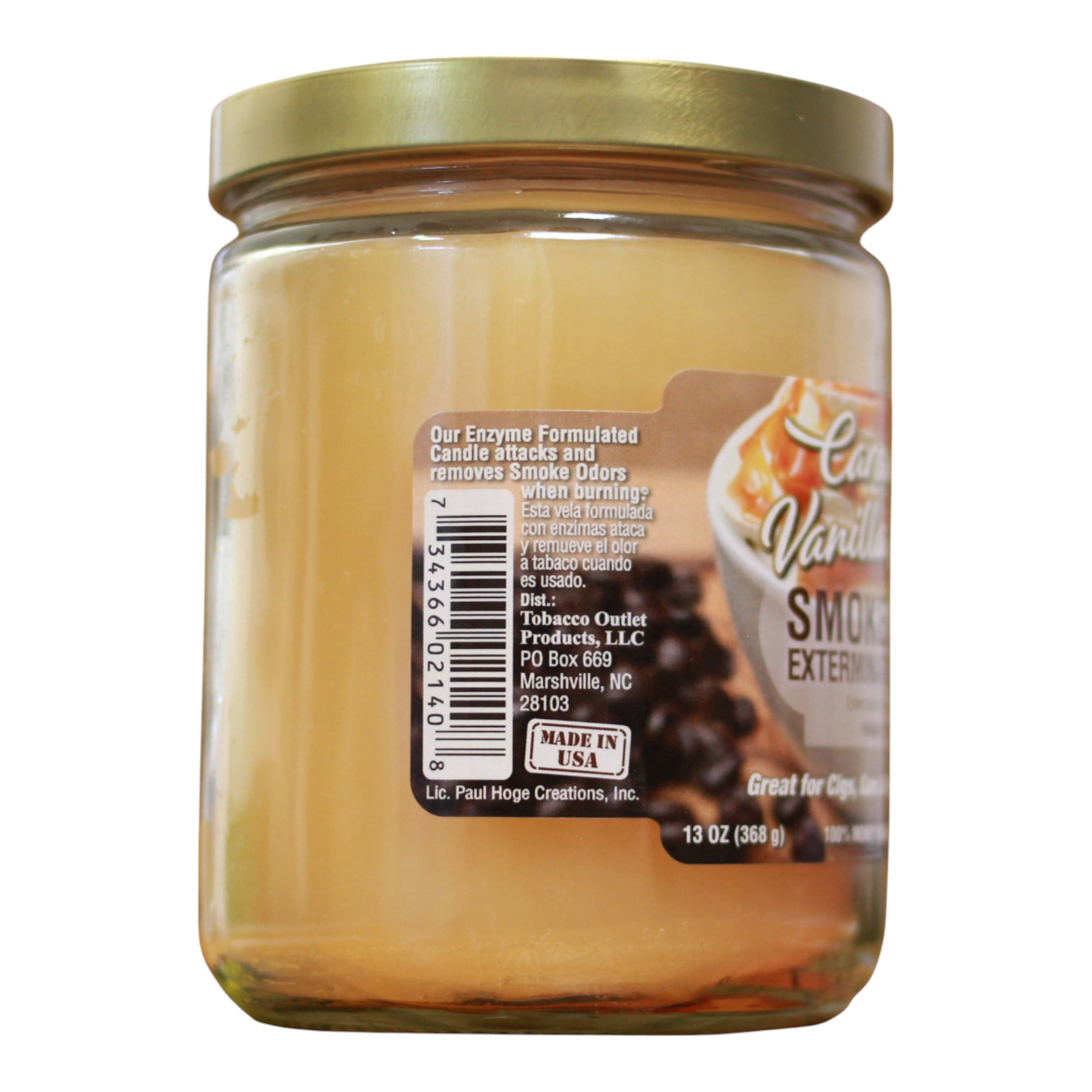 Smoke Odor Exterminator 13 oz Jar Candles Caramel Vanilla Latte, Pack of 2
