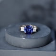 thumbnail image 4 of Rosec Jewels Lab Grown Blue Sapphire Cushion Cut Engagement Ring for Women - 10mm - AAAA Grade - Certified Sapphire Moissanite Ring, 18K White Gold, US 9.50, 4 of 9