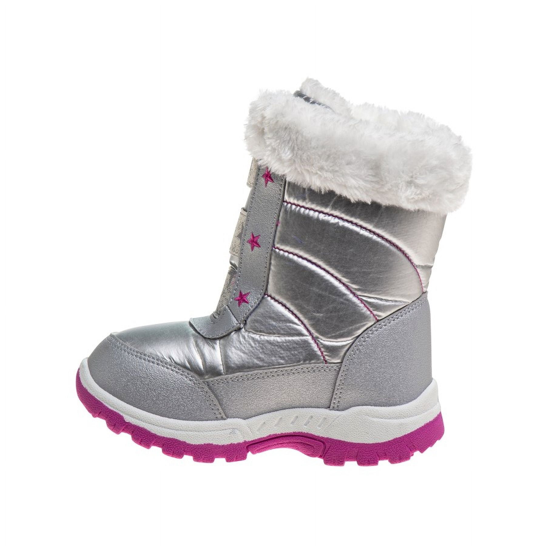 Rugged Bear Little Kids  Girls Snow Boots  , Silver, 9