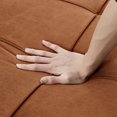 thumbnail image 7 of 58.26" Velvet Pull Out Couch Bed with Adjsutable Backrest, Convertible Sofa Bed with Side Coffee Table and 2 Lumbar Pillows, Modern Tufted Sleeper Sofa Couch for Living Room Office, Caramel, 7 of 7