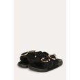 thumbnail image 5 of Lucita Rhinestone Horse Shoe Buckle Faux Fur Double Strap Footbed Sandal 20479, 5 of 6