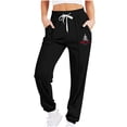 thumbnail image 2 of Women Sweatpants Casual Solid Drawstring Elastic Pants Fleece Sport Long Jogger Sweat Pants With Pockets, 2 of 6