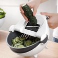 thumbnail image 3 of 2 in 1 Vegetable Fruit Washing Rotating Colander Drain Basket With Handle  Colander for Kitchen  Kitchen Accessories  Kitchen Gadget  Fruit Vegetable Cleaning Gadgets, 3 of 5