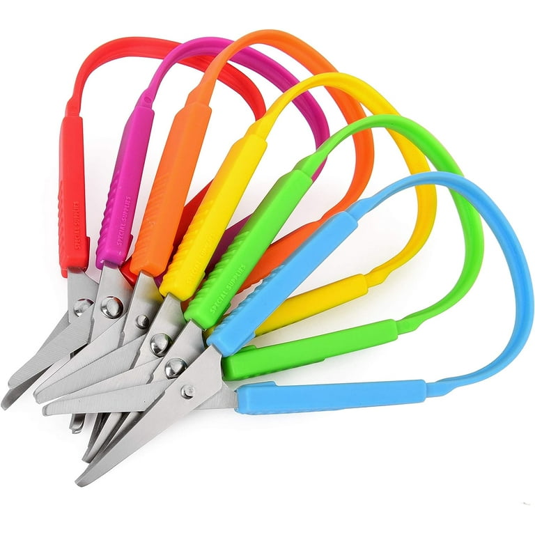 Loop Scissors for Kids 2 Pack, Adaptive Cutting for Small Hands