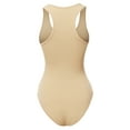 thumbnail image 3 of A2Y Women's Fashion Basic Premium Cotton Racerback Tank Body Suit Sand S, 3 of 5