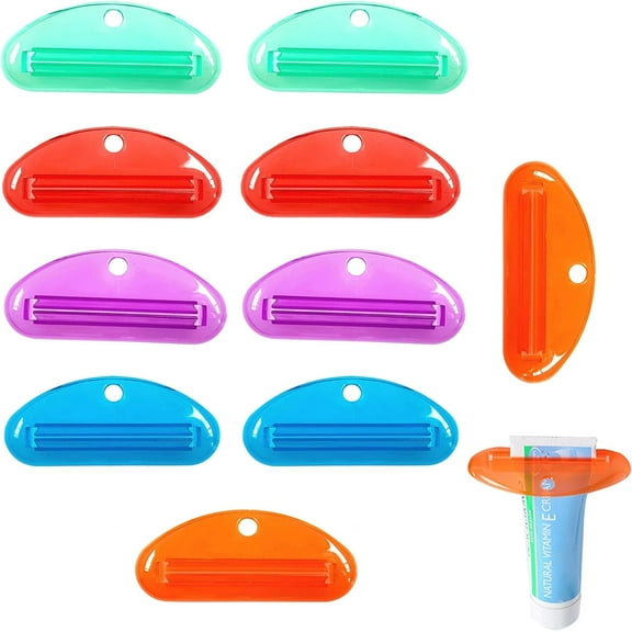10 Pcs Toothpaste Tube Squeezer, Toothpaste Squeezer Dispenser Plastic Toothpaste Clips Tube Squeeze Convenient Tube Squeezer for Toothpaste Hand Cream Paint Tube Cosmetics Assorted Color