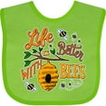 thumbnail image 3 of Inktastic Life is Better with Bees with Beehive Illustration Boys or Girls Baby Bib, 3 of 4