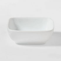 4oz Porcelain Square Dip Bowl White - Threshold: Small Serving Ramekin, Microwave & Dishwasher Safe