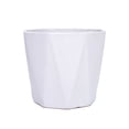 thumbnail image 1 of Macetas de cerámica grandes con bandeja, recta, línea octogonal blanca pura, macetas, suculentas, plantas verdes, cultivo, maceteros simples, 1 of 7