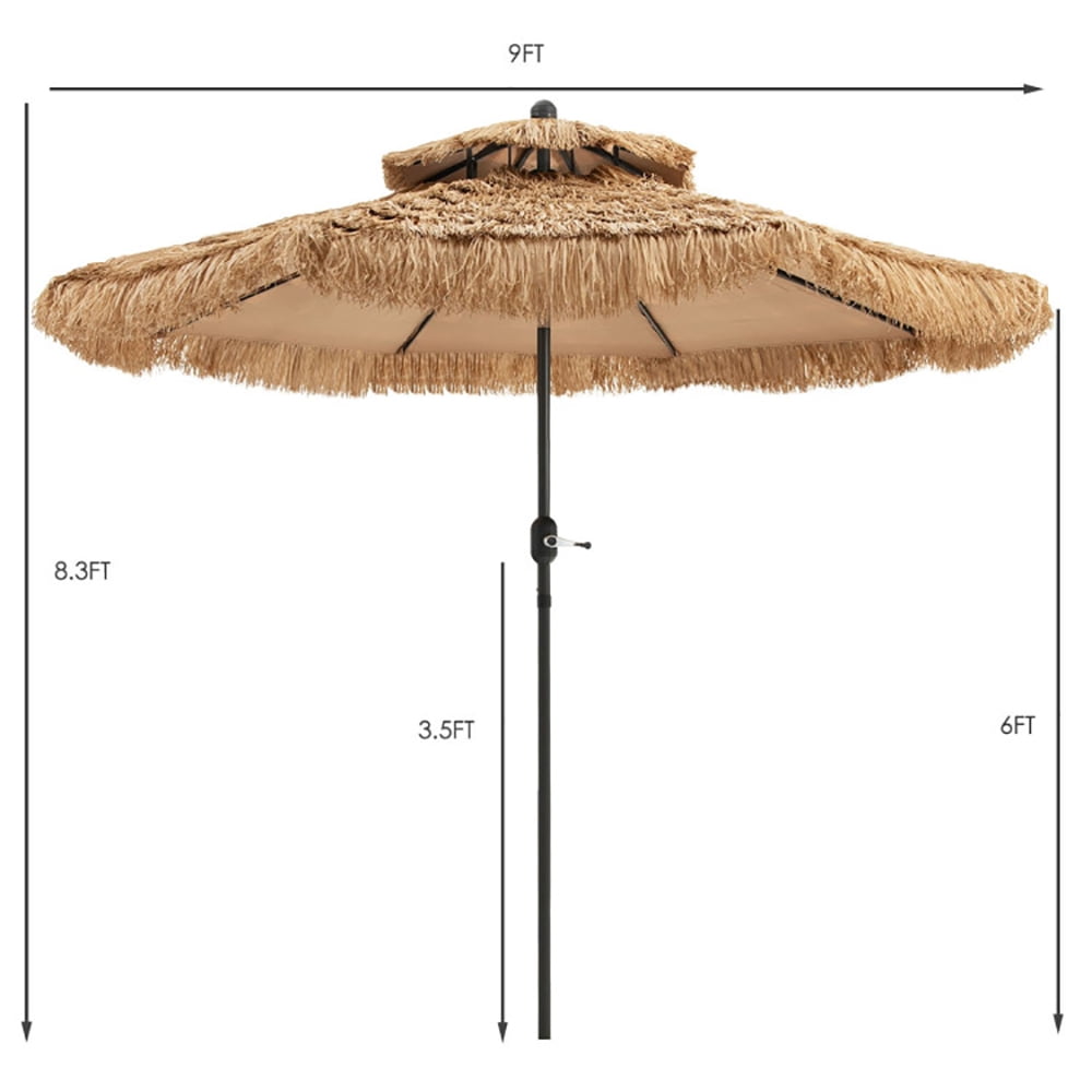 Aimee Lii 9 Feet Thatched Tiki Umbrella with 8 Ribs, Sunbrella Patio Umbrellas Aimee Lii 9 Feet Thatched Tiki Umbrella with 8 Ribs, Sunbrella Patio Umbrellas