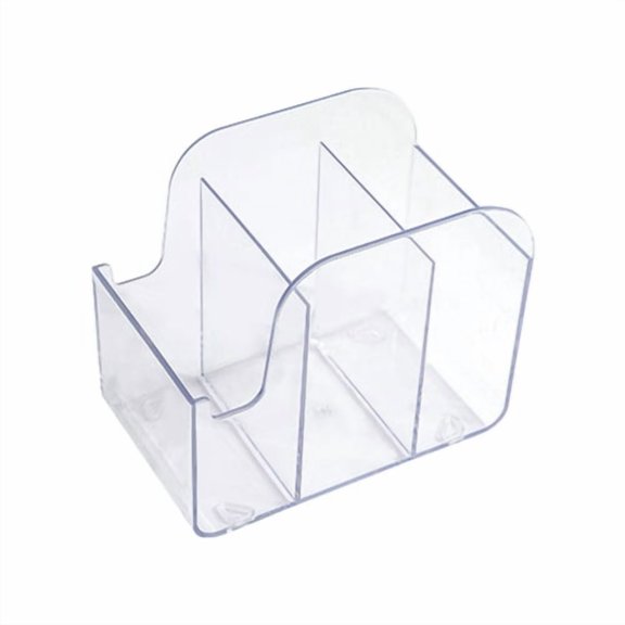 Zksm Desktop Storage Box with Mobile Phone Slot Transparent Acrylic 3-Compartment Organizer Clear Stationery Holder