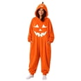 thumbnail image 2 of Gold Pumpkin Adult Onesie Polyester Oversized Pumpkin Suit Pajama, Halloween Jumpsuit For Adults Women Indoor Masquerade Theater Party Home Dress Up 2XL, 2 of 7