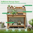 thumbnail image 5 of PetFurnishn  Potting Bench Table, Wooden Work Bench with Removable Sink, Wood Garden Table with Storage Shelves, Drawer, Potting Benches for Outside, Patio Lawn Greenhouse, 5 of 8