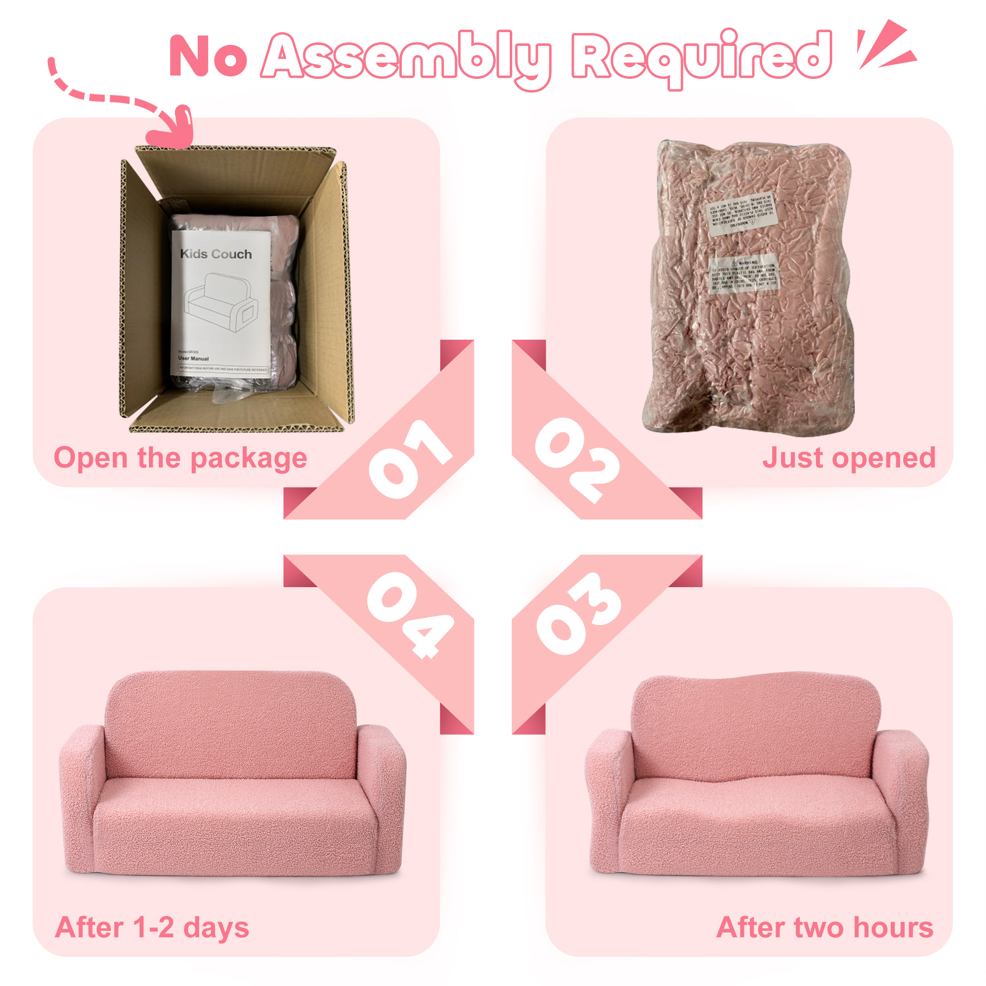Babyeap Extra Wide Kids Chair, Pink photo 8