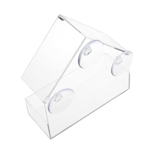 Transemion Window Pets Feeder with Suction Container Transparent Cups Birdhouse Food Dispenser Acrylic Feeding Tool Container Birdhouse Accessory for Garden