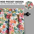 thumbnail image 5 of Kitchen Curtains and Valance Set 24 Inch Tier Pioneer Colorful Floral Curtains Small Drapes for Cafe Living Room Bathroom Farmhouse 3 Pieces Set Rod Pocket, 5 of 6
