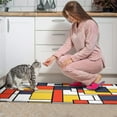 thumbnail image 4 of 2 Piece Yellow Geometric` Rug Kitchen Rug Set, Decor Kitchen Rugs, Absorbent Non-Slip Washable Floor Mats, Home Indoor Runner Rugs 17"x47"+17"x30", 4 of 7