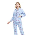 thumbnail image 7 of GLOBAL 100% Cotton Comfy Flannel Pajamas for Women 2-Piece Warm and Cozy Pj Set of Loungewear Button Front Top Pants, 7 of 7